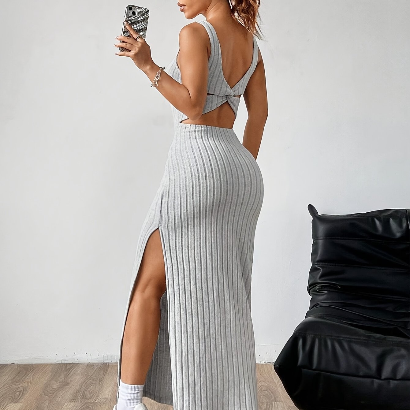 Open Back Vest Dress for Women