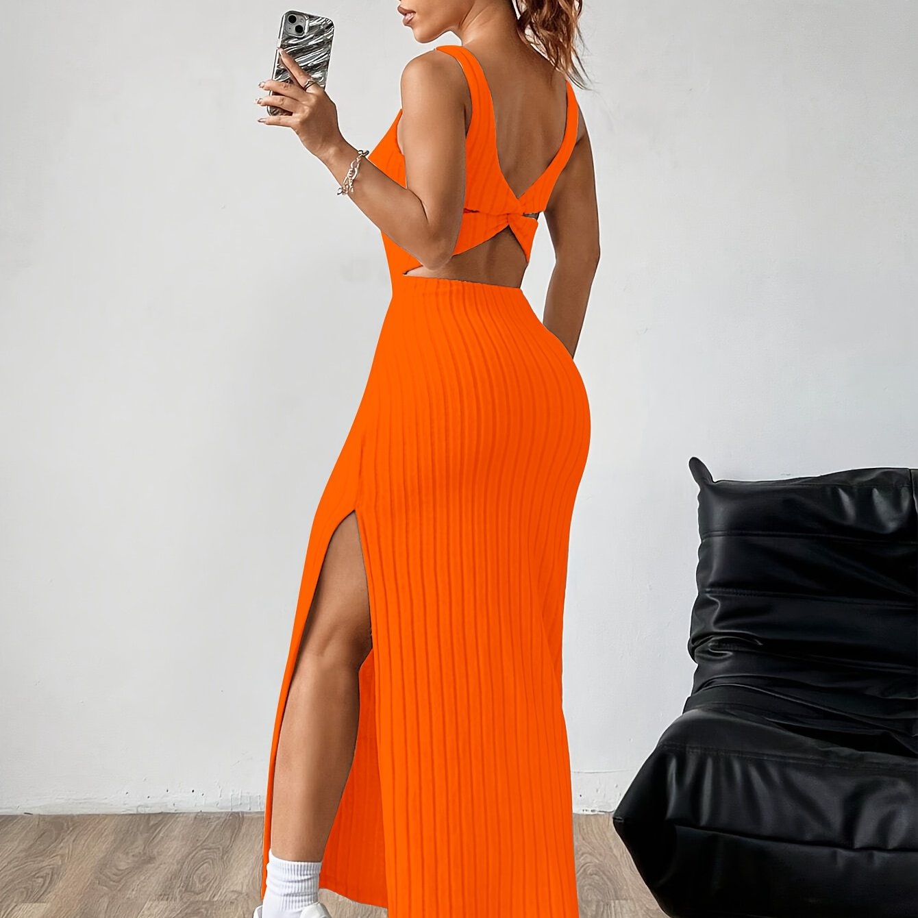 Open Back Vest Dress for Women
