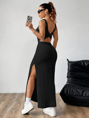 Open Back Vest Dress for Women