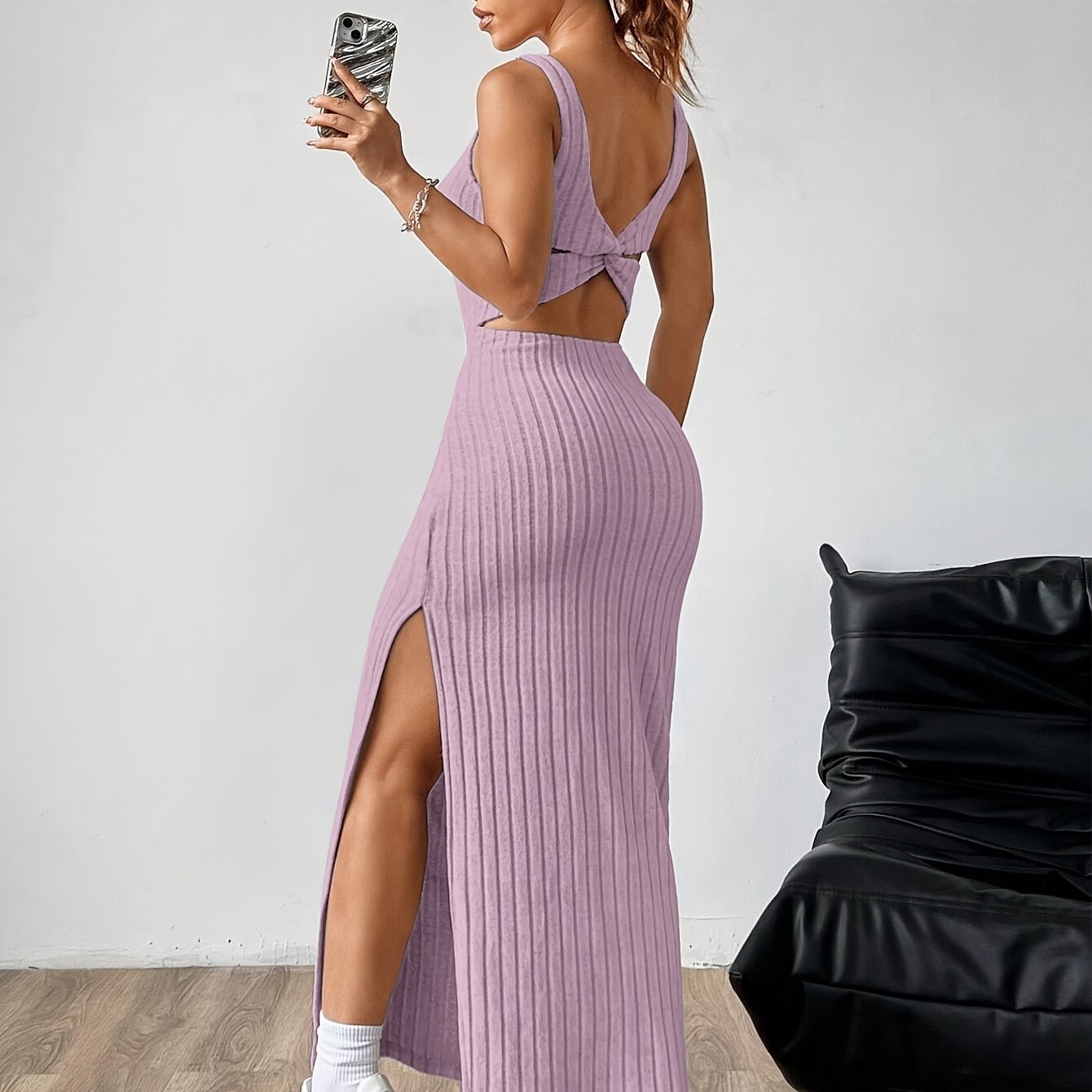 Open Back Vest Dress for Women