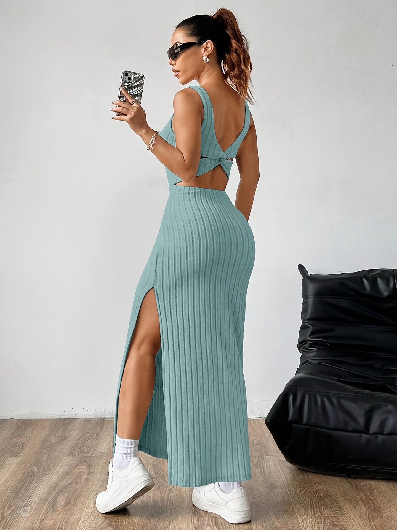 Open Back Vest Dress for Women