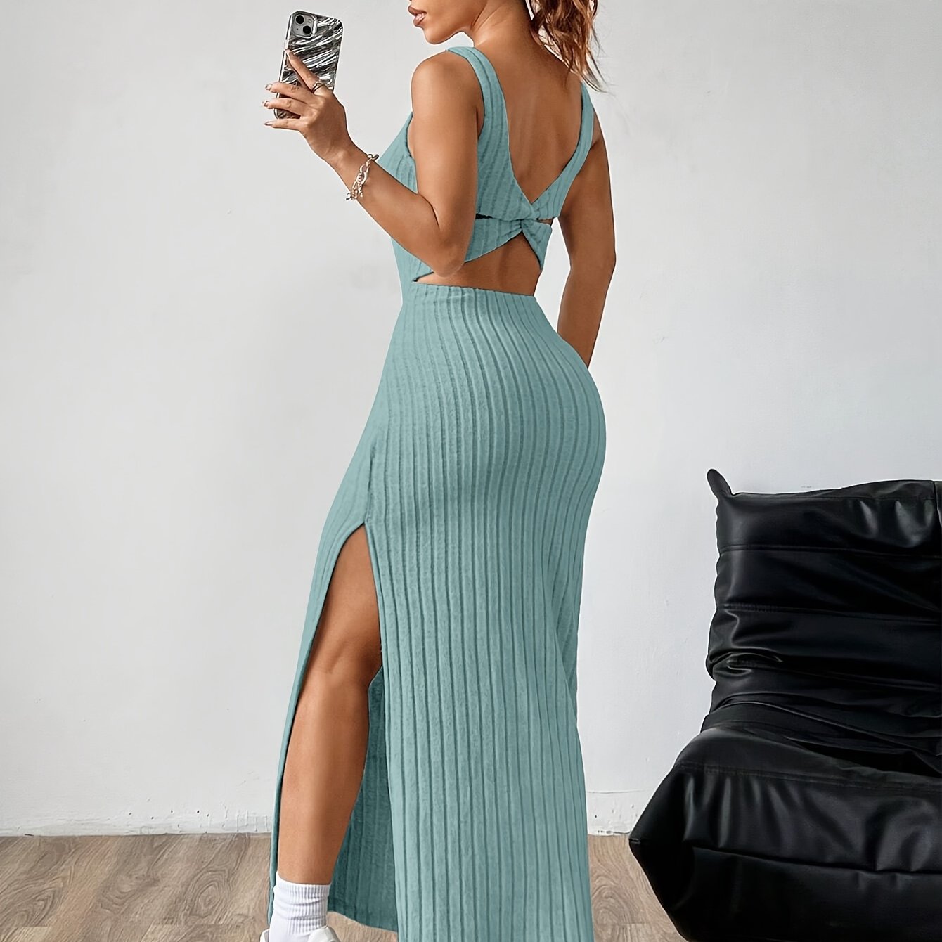 Open Back Vest Dress for Women