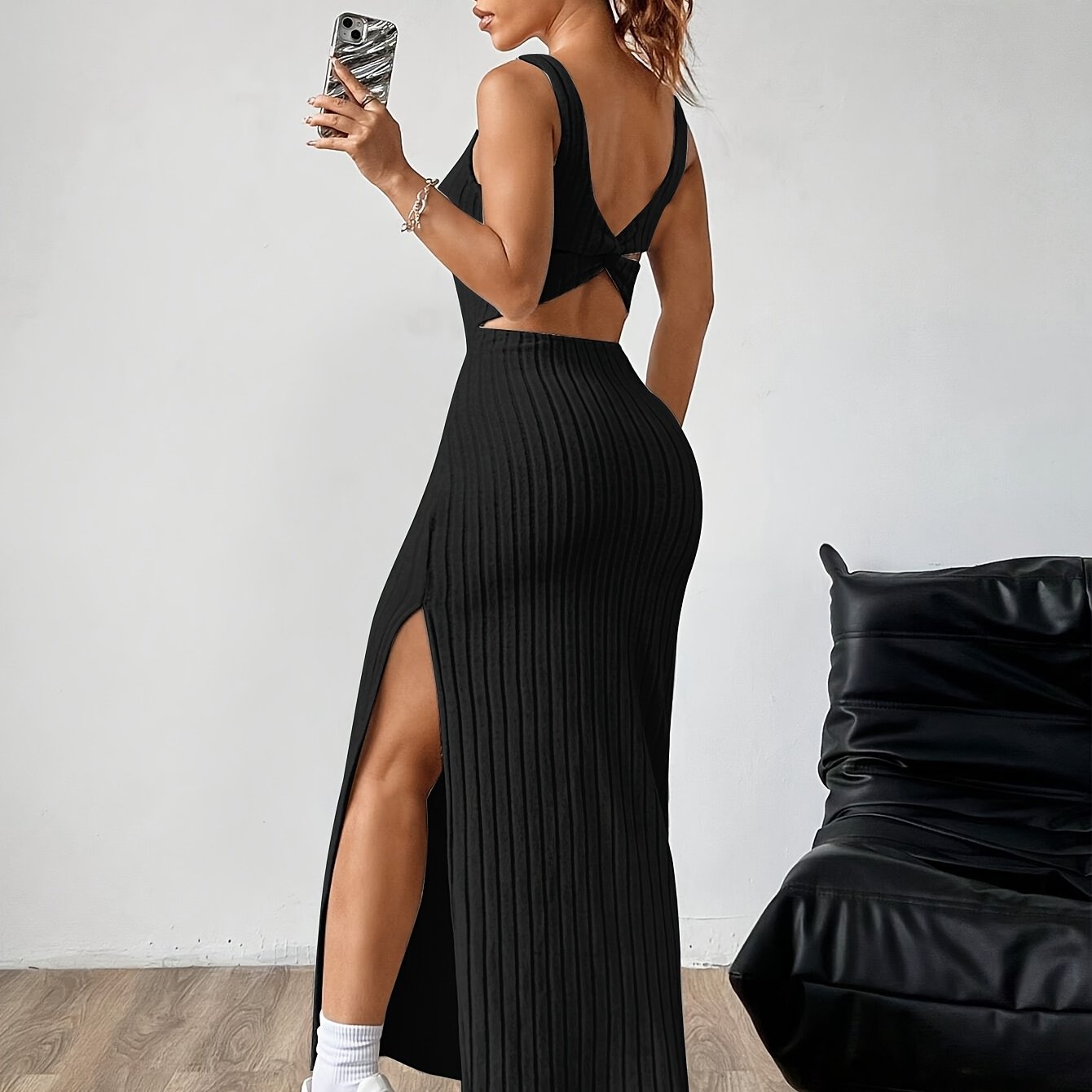 Open Back Vest Dress for Women