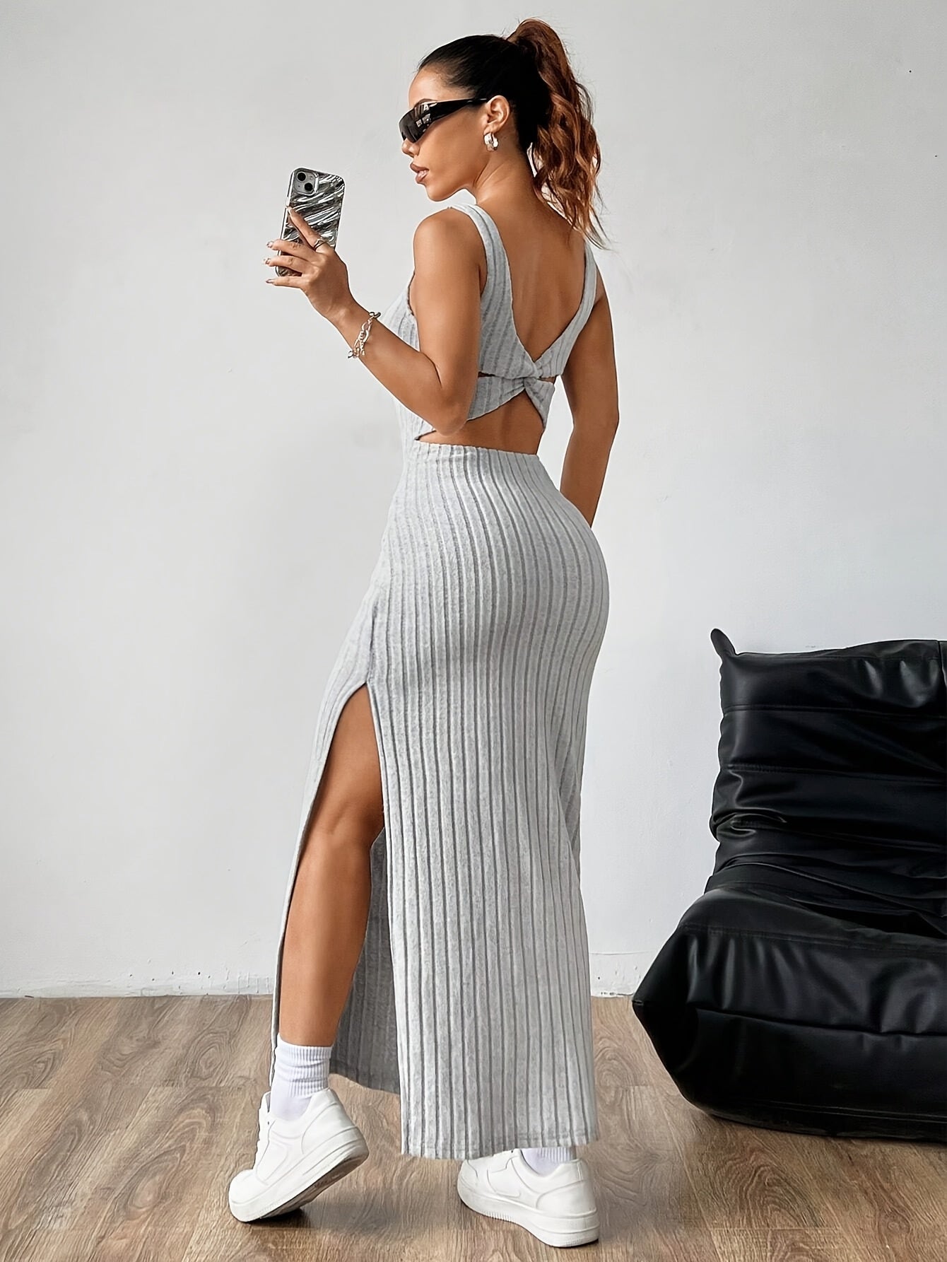 Open Back Vest Dress for Women